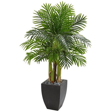 NEARLY NATURALS Kentia Palm Artificial Tree in Black Planter 5673